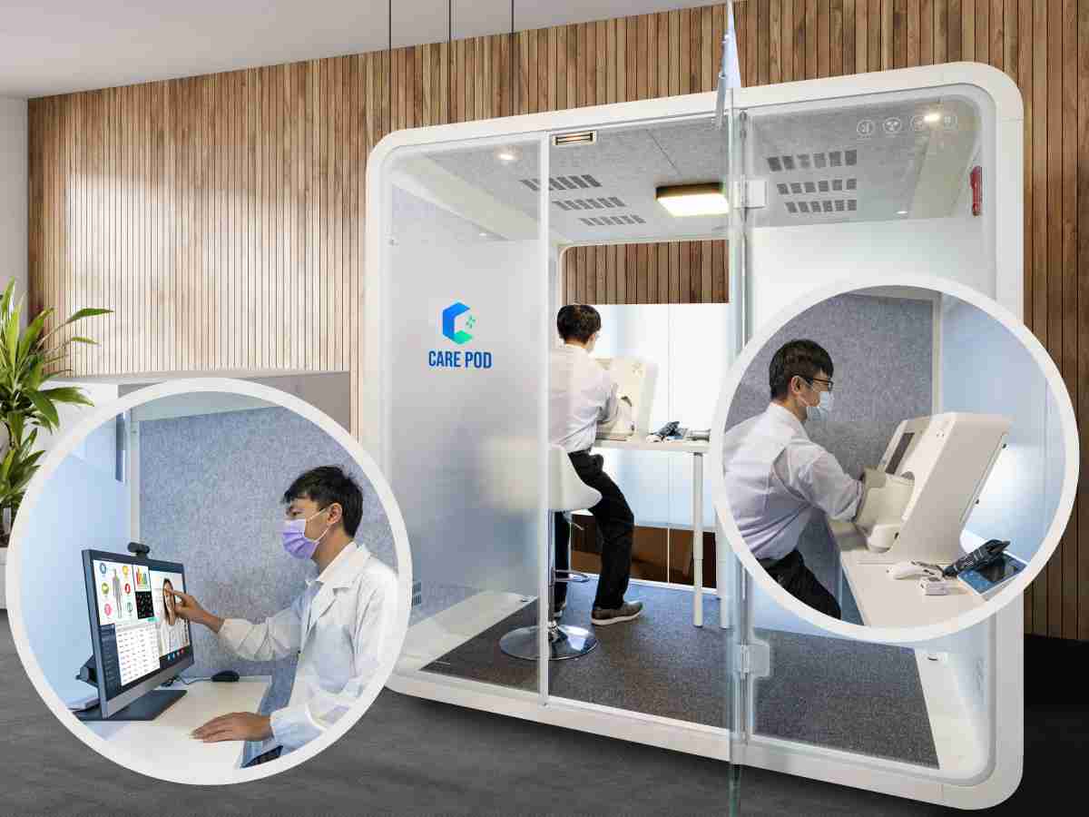 达擎于医疗科技展中展出＂远距诊疗舱＂，，，以因应医疗数字化及社会高龄化趋势下、、复诊及慢性病患等族群对于远距看诊需求逐渐升高所推出的创新整合方案。。。多功能合一、、、高隐私性的远距诊疗舱可根据病患端与医师端的不同需求，，，，提供弹性化及客制化功能，，节省医生和病患的精力及时间