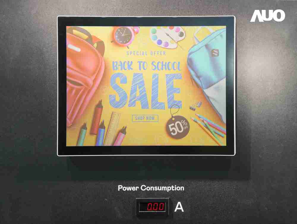 壹号平台展示胆固醇液晶超低耗能户外全彩显示器，，，，ChLC（胆固醇液晶）以双稳态技术使静态显示零功耗，，，具省电、、高彩度、、、环保的特性，，，还整合软硬件系统解决方案，，可透过单一云端平台管理